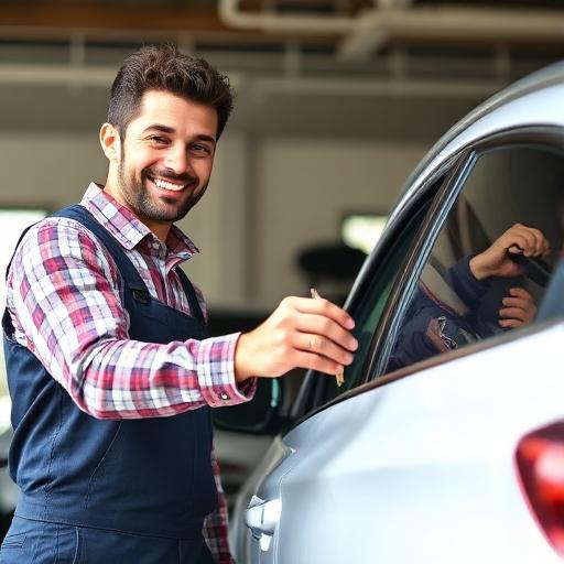 Professionele autosleutelmaker aan het werk